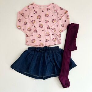 Baby Girls 18 Months Denim Skirt Outfit Set